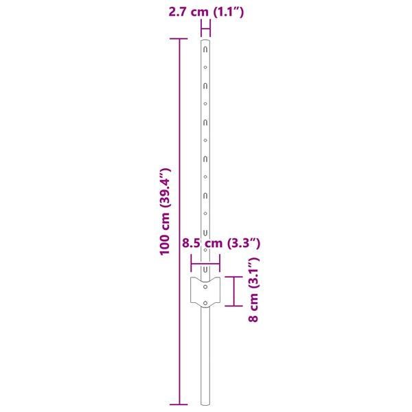 Grote foto vidaxl hekpalen 5 stuks u vormig grijs 60 cm staal tuin en terras overige tuin en terras
