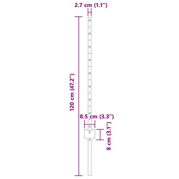 Grote foto vidaxl heipalen 5 stuks u kanaal groen 80 cm staal tuin en terras overige tuin en terras