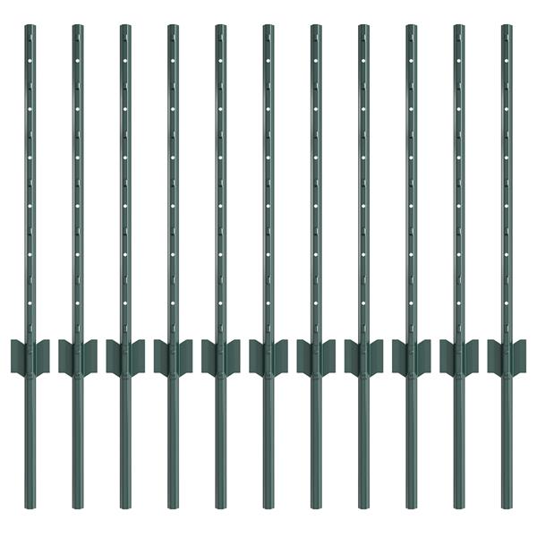 Grote foto vidaxl funderingspalen 11 stuks u profiel groen 60 cm staal tuin en terras overige tuin en terras