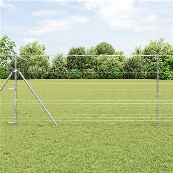 Grote foto vidaxl veldhek 1 2x50 m gegalvaniseerd staal tuin en terras hekken en schuttingen