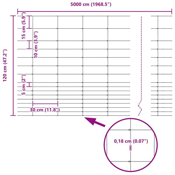 Grote foto vidaxl veldhek 1 2x50 m gegalvaniseerd staal tuin en terras hekken en schuttingen
