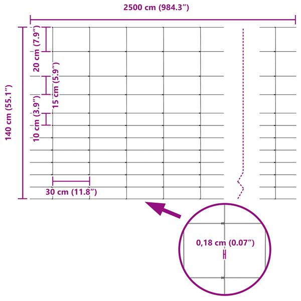 Grote foto vidaxl veldhek 1.4x25 m gegalvaniseerd staal tuin en terras hekken en schuttingen