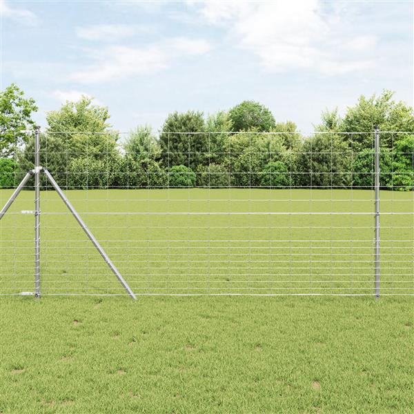Grote foto vidaxl veldafsluiting 1 2x25 m gegalvaniseerd staal tuin en terras hekken en schuttingen