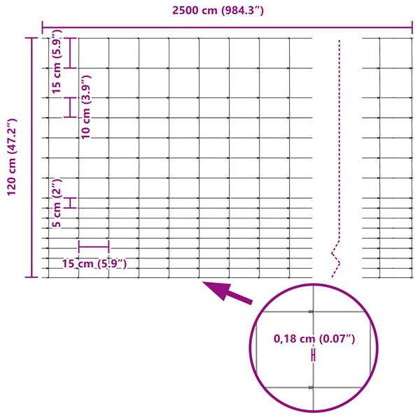 Grote foto vidaxl veldafsluiting 1 2x25 m gegalvaniseerd staal tuin en terras hekken en schuttingen