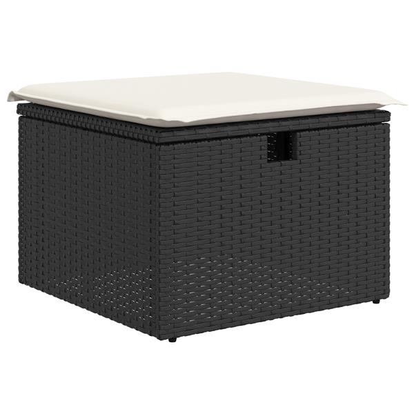 Grote foto vidaxl 7 delige tuinset met kussens zwart poly rattan tuin en terras tuinmeubelen