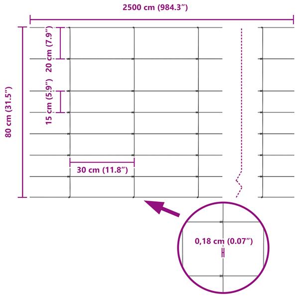 Grote foto vidaxl weidehek 0 8x25 m gegalvaniseerd staal tuin en terras hekken en schuttingen