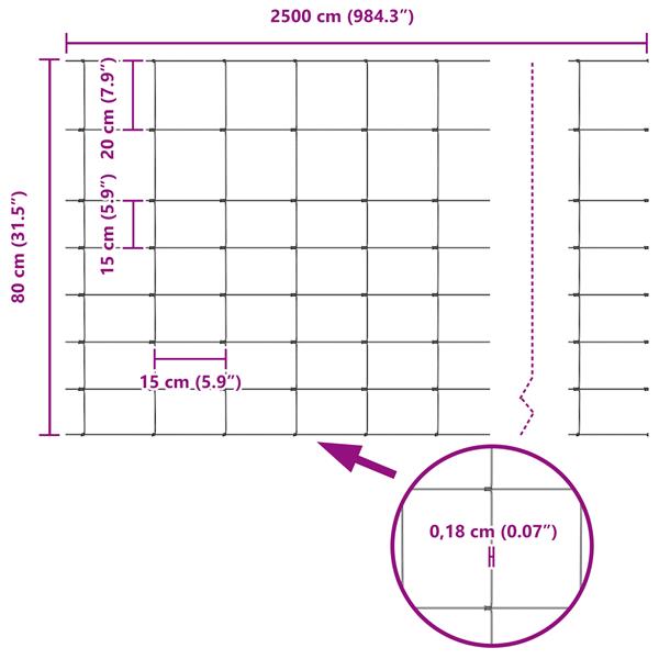 Grote foto vidaxl veldhek 0.8x25 m gegalvaniseerd staal tuin en terras hekken en schuttingen