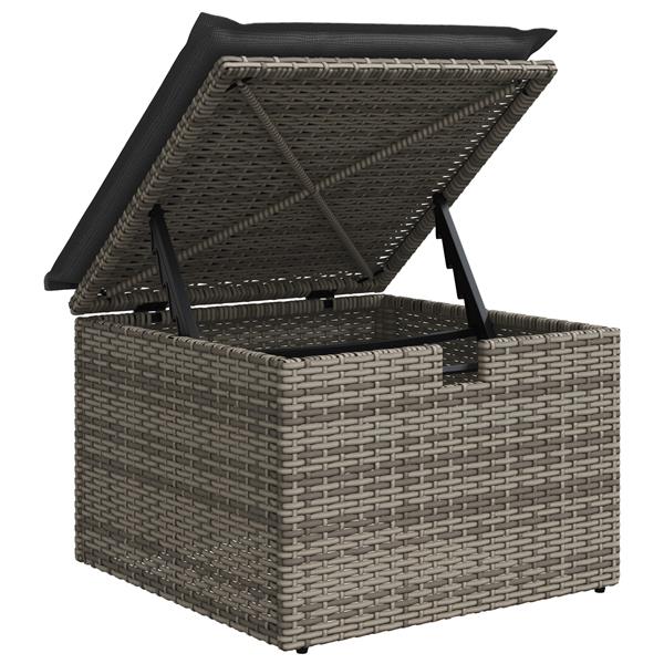 Grote foto vidaxl 5 delige ligbedset met kussens grijs poly rattan tuin en terras tuinmeubelen