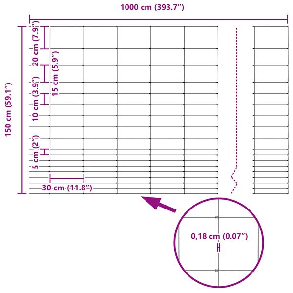 Grote foto vidaxl veldhek 1.5x10 m gegalvaniseerd staal tuin en terras hekken en schuttingen