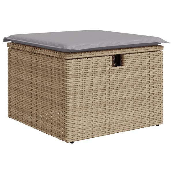 Grote foto vidaxl 6 delige tuinset met kussens in beige poly rattan tuin en terras tuinmeubelen