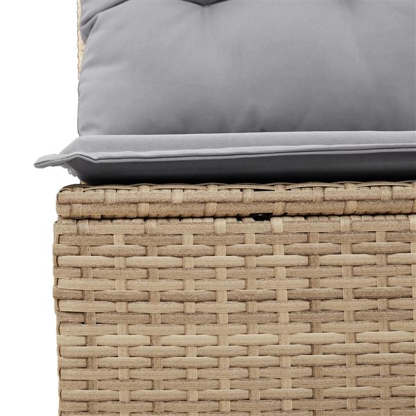 Grote foto vidaxl 6 delige tuinset met kussens in beige poly rattan tuin en terras tuinmeubelen