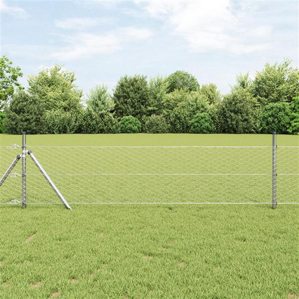 Grote foto vidaxl hexagon fiets 0.8x100 m gegalvaniseerd staal tuin en terras hekken en schuttingen