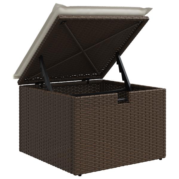 Grote foto vidaxl 5 delige tuinbankenset met kussens poly rattan bruin tuin en terras tuinmeubelen