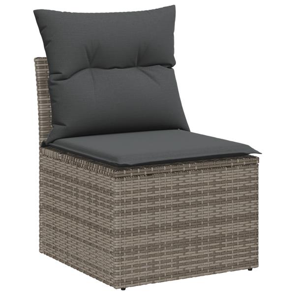 Grote foto vidaxl 5 delige tuinbankset met kussen grijs poly rattan tuin en terras tuinmeubelen