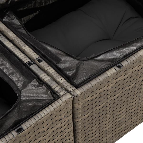 Grote foto vidaxl 5 delige tuinbankset met kussen grijs poly rattan tuin en terras tuinmeubelen