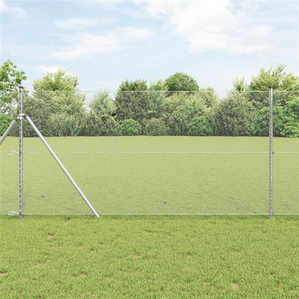 Grote foto vidaxl hexagon tuinafscheiding 1.2x50 m gegalvaniseerd staal tuin en terras hekken en schuttingen
