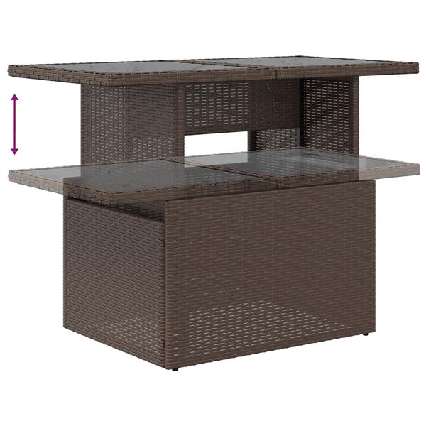 Grote foto vidaxl 5 delige tuinset met kussens bruin poly rattan tuin en terras tuinmeubelen