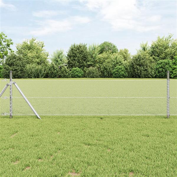 Grote foto vidaxl hexagon tuinhek 0.4x25 m gegalvaniseerd staal tuin en terras hekken en schuttingen