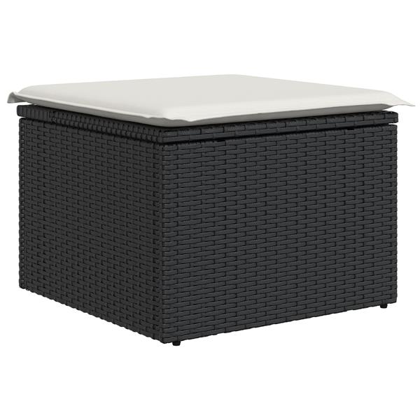 Grote foto vidaxl 6 delige tuin sofa set met kussens zwart poly rattan acacia tuin en terras tuinmeubelen