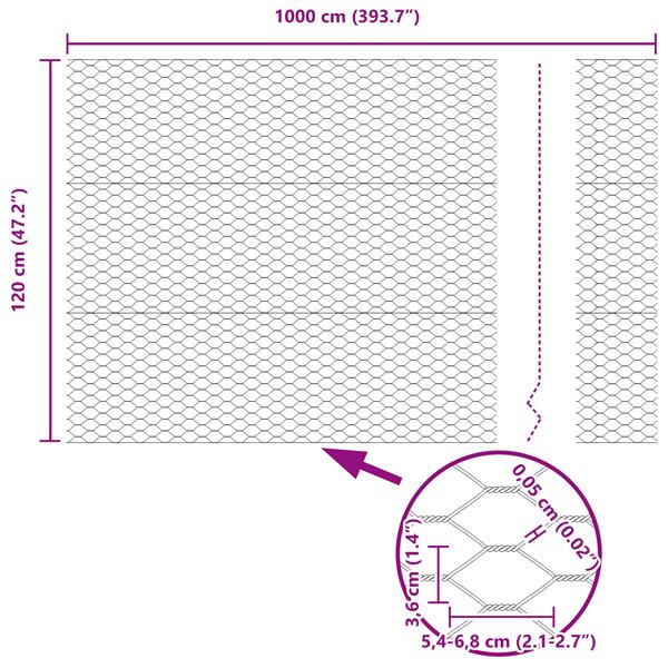 Grote foto vidaxl hexagon schutting 1 2x10 m gegalvaniseerd staal tuin en terras hekken en schuttingen