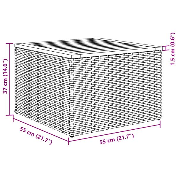 Grote foto vidaxl 5 delige tuinset met kussens in beige poly rattan en acacia tuin en terras tuinmeubelen