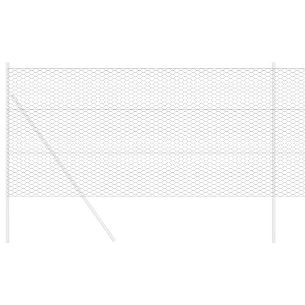 Grote foto vidaxl hexagon fence grijs 1 2x100 m staal tuin en terras hekken en schuttingen
