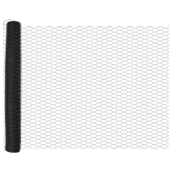 Grote foto vidaxl hexagon hek grijs 1x100 m staal tuin en terras hekken en schuttingen