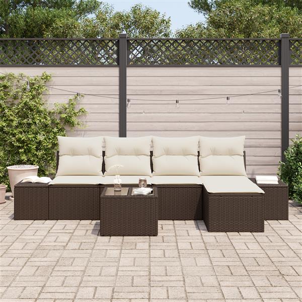 Grote foto vidaxl 5 delige tuinbankenset met kussens poly rattan grijs tuin en terras tuinmeubelen