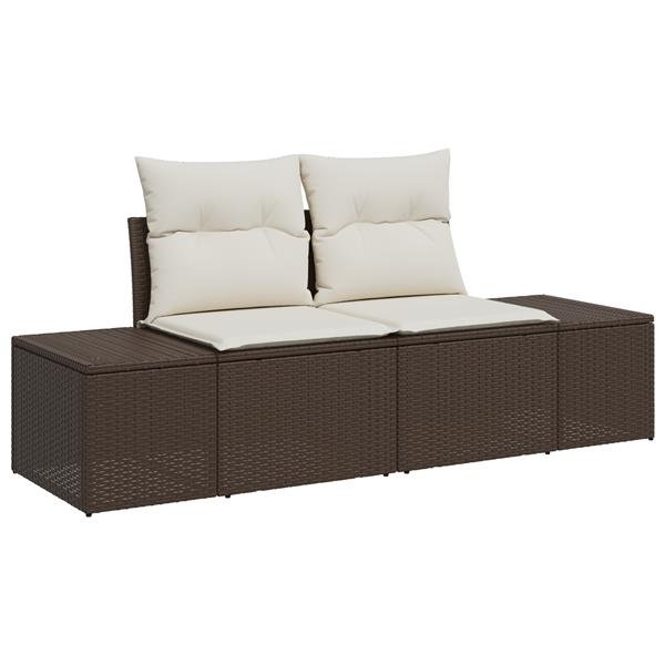 Grote foto vidaxl 5 delige tuinbankenset met kussens poly rattan grijs tuin en terras tuinmeubelen