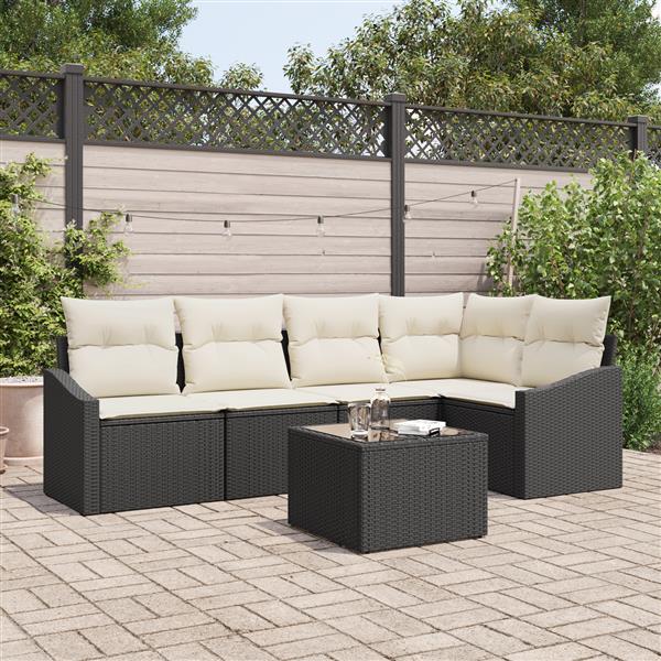 Grote foto vidaxl 5 delige tuinset met kussens poly rattan bruin tuin en terras tuinmeubelen