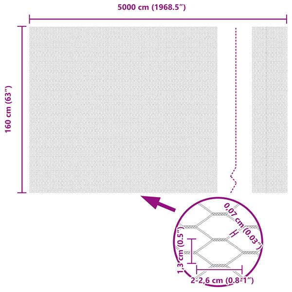 Grote foto vidaxl hexagon schutting grijs 1 6x50 m staal tuin en terras hekken en schuttingen