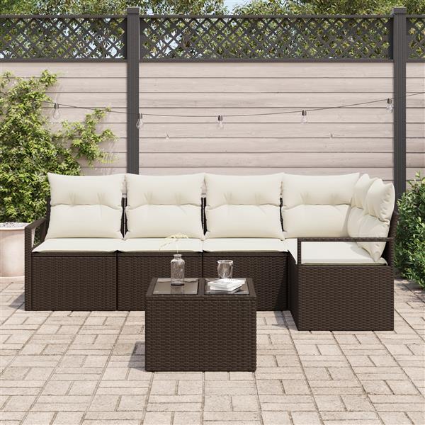 Grote foto vidaxl 5 delige tuinset met kussens grijs poly rattan tuin en terras tuinmeubelen