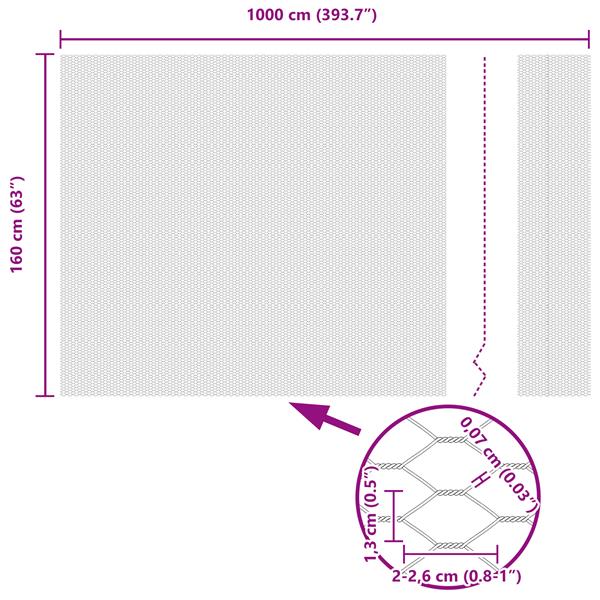Grote foto vidaxl hexagon tuinhek grijs 1 6x10 m staal tuin en terras hekken en schuttingen