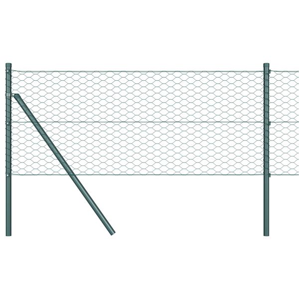 Grote foto vidaxl hexagon schutting groen 0.8x100 m staal tuin en terras hekken en schuttingen