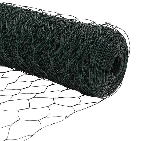 Grote foto vidaxl hexagon schutting groen 0.8x100 m staal tuin en terras hekken en schuttingen