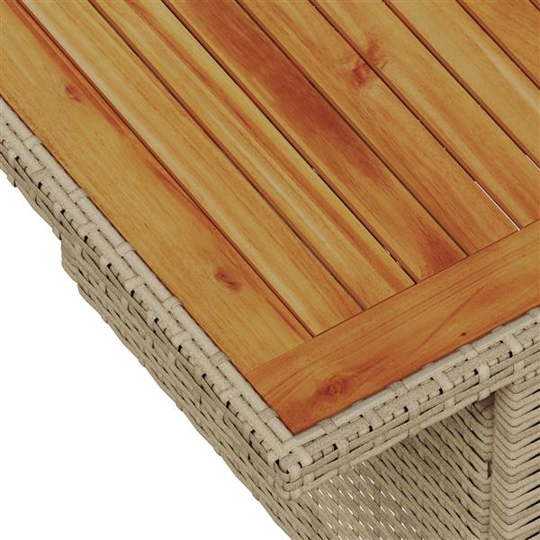 Grote foto vidaxl 5 delige tuinbankenset met kussens poly rattan acacia beige tuin en terras tuinmeubelen