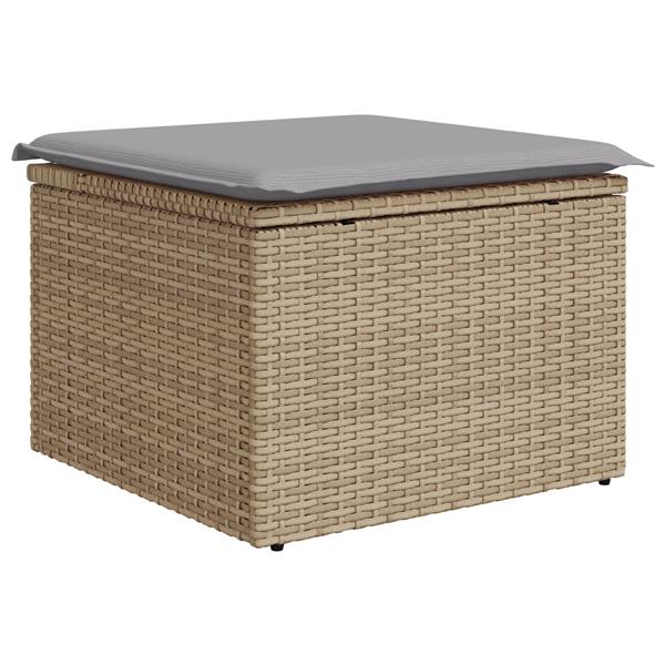 Grote foto vidaxl 6 delige tuinset met kussens poly rattan acaciahout beige tuin en terras tuinmeubelen