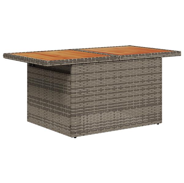 Grote foto vidaxl 6 delige tuinset met kussens poly rattan acaciahout grijs tuin en terras tuinmeubelen