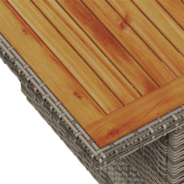 Grote foto vidaxl 6 delige tuinset met kussens poly rattan acaciahout grijs tuin en terras tuinmeubelen