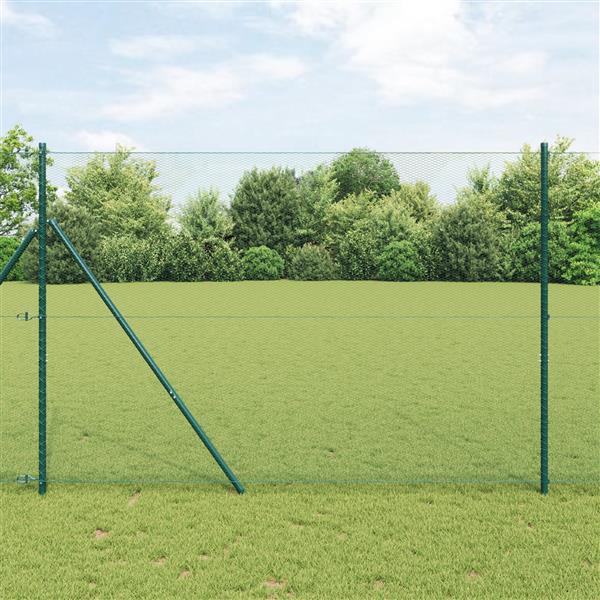 Grote foto vidaxl hexagon schutting groen 1.5x10 m staal tuin en terras hekken en schuttingen