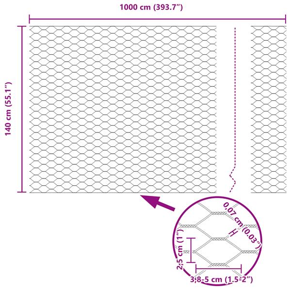 Grote foto vidaxl hexagon schutting groen 1.4x10 m staal tuin en terras hekken en schuttingen