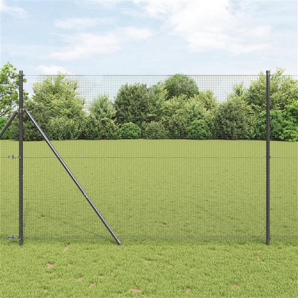 Grote foto vidaxl gelaste draadomheining grijs 1.5x10 m staal tuin en terras hekken en schuttingen