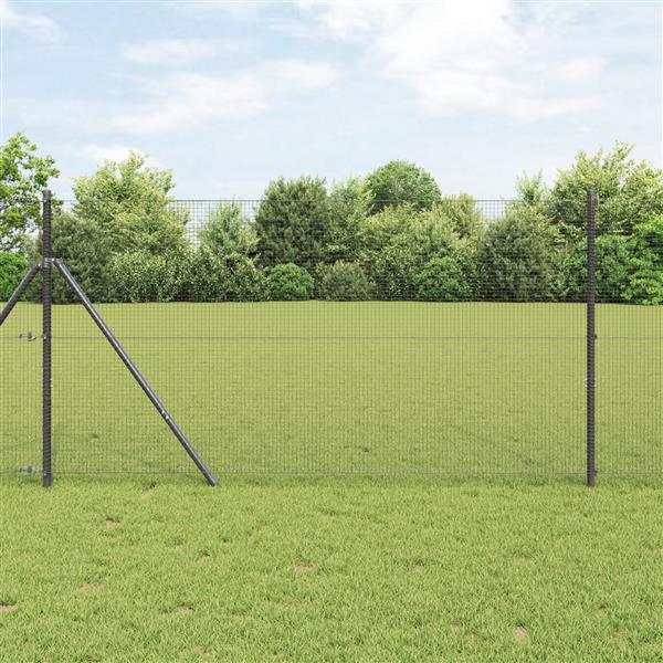Grote foto vidaxl gelast draadhek grijs 1 4x10 m staal tuin en terras hekken en schuttingen