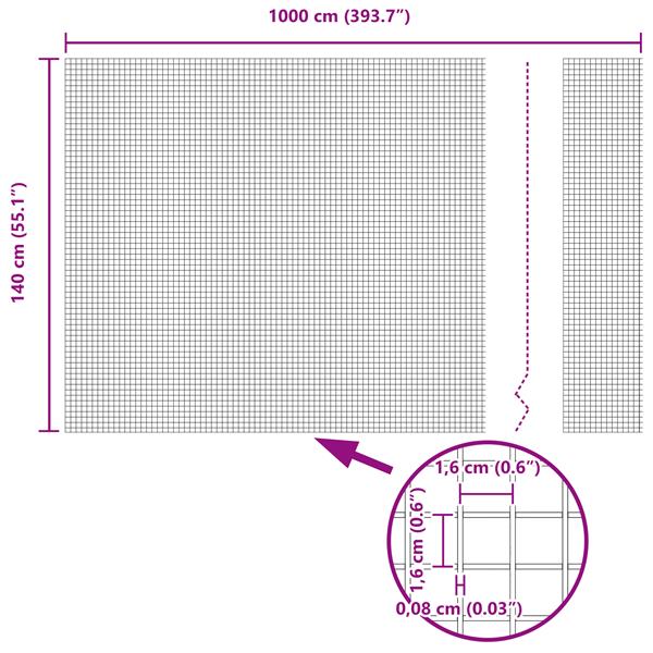 Grote foto vidaxl gelast draadhek grijs 1 4x10 m staal tuin en terras hekken en schuttingen