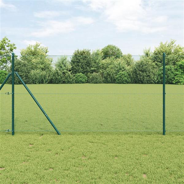 Grote foto vidaxl gelast draadhek groen 1 4x25 m staal tuin en terras hekken en schuttingen