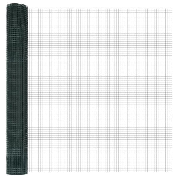 Grote foto vidaxl gelast draadhek groen 1 4x25 m staal tuin en terras hekken en schuttingen