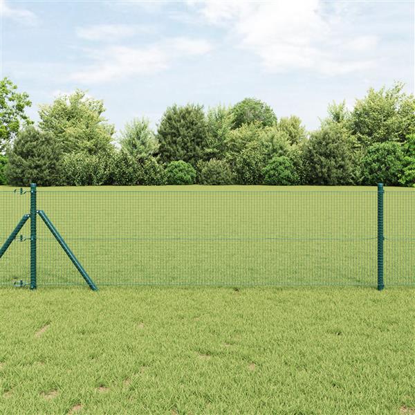 Grote foto vidaxl gelast draadhek groen 0.4x25 m staal tuin en terras hekken en schuttingen