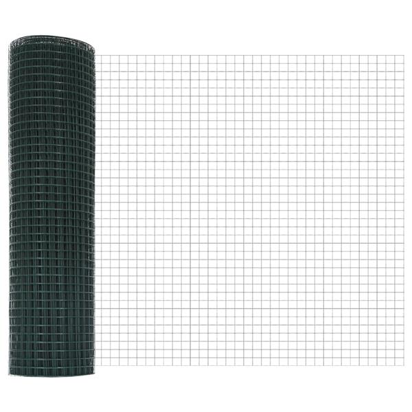 Grote foto vidaxl gelast draadhek groen 0.4x25 m staal tuin en terras hekken en schuttingen