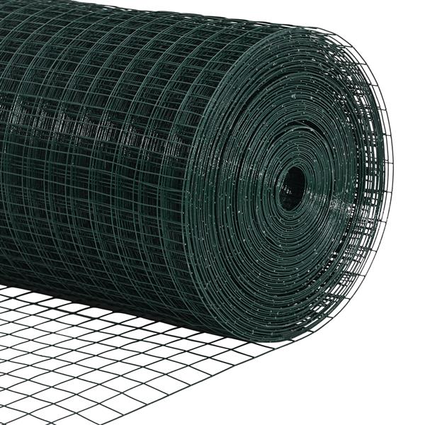 Grote foto vidaxl gelast draadhek groen 0.4x25 m staal tuin en terras hekken en schuttingen