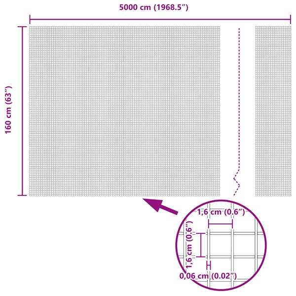 Grote foto vidaxl gelast draadhek 1 6x50 m gegalvaniseerd staal tuin en terras hekken en schuttingen